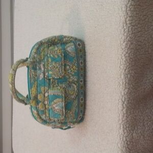 Vera Bradley Small Aqua/White/Green Handbag/Purse